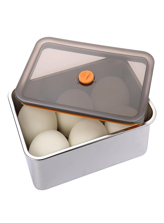 BSTKEY Pizza Dough Proofing Box, Stainless Steel Rectangle Food Storage Box Container with Leak Proof & Airtight Lid, 11.8 x 8.3Inch Large Capacity Household Pizza Dough Container - Image 1
